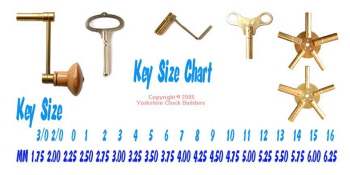 Clock Key Size Chart